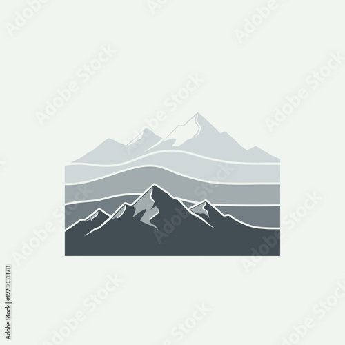 Stylized Mountain Range Landscape.