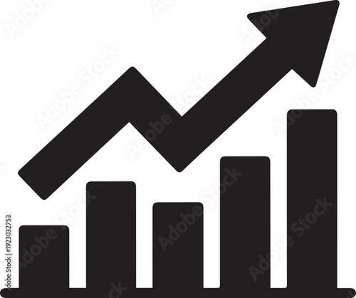 Rising Graph & Chart Symbol – Business Growth Vector Icon