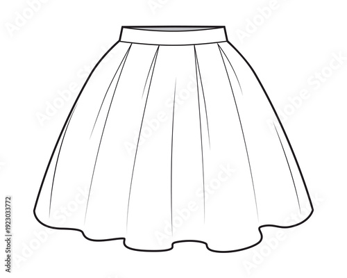 Fashion sketch of frilly mini skirt