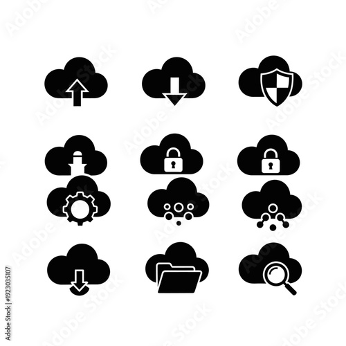 Cloud Computing Icons Set 1.
