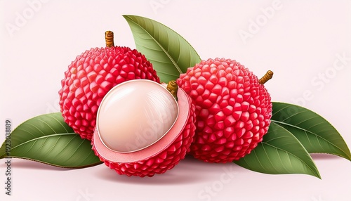 Lychee Fruit Pixel Art High Vitamin C Tropical Fruit Illustration