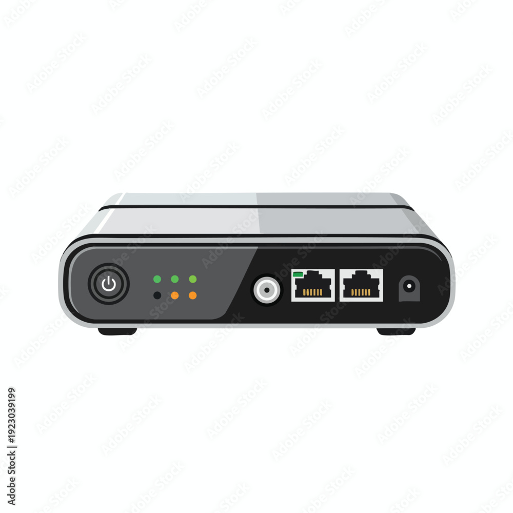 Obraz premium Modern Network Device with Multiple Ports