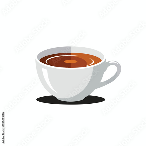 Steaming Hot Coffee in White Cup