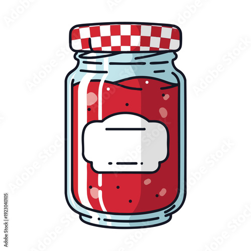 Illustration of a jar of homemade jam or preserves