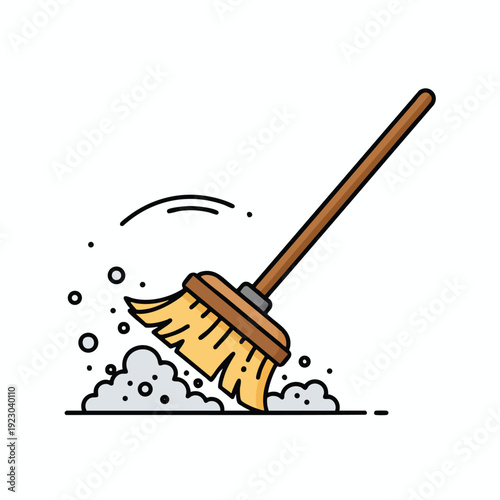 Cleaning with a Broom and Dust