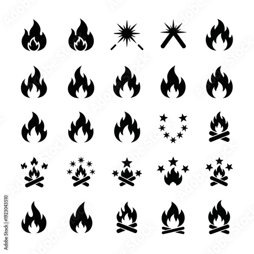 Collection of Fire and Spark Icons 1.
