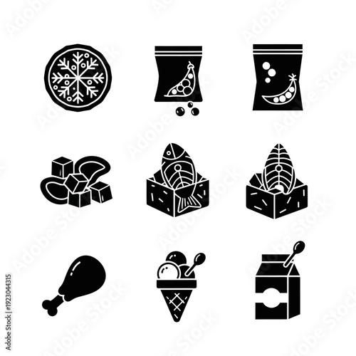 Collection of Frozen Food Icons 1.