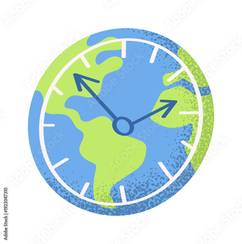 Earth plant clock timepiece symbol