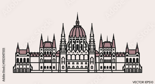 Elegant Parliament building illustration in modern style