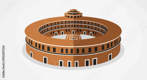 Ancient Roman Colosseum architecture in modern graphic design