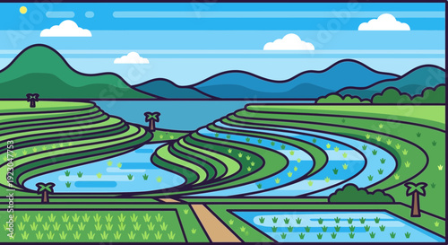 Serene Rice Terrace Landscape