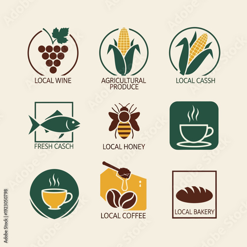 Collection of Local Food and Drink Icons.