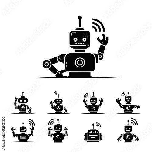 Collection of Robot Icons and Illustrations 1.