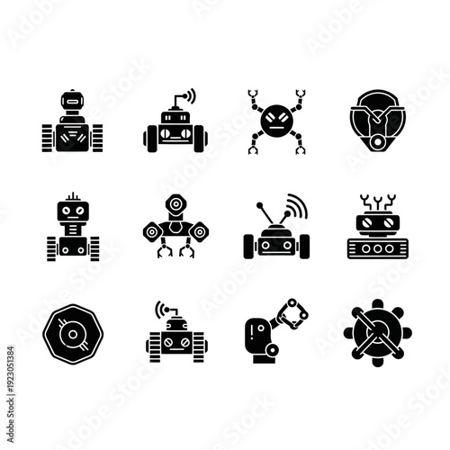 Collection of Robot Icons and Symbols.