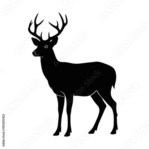 Silhouette of a majestic stag with large antlers 2.