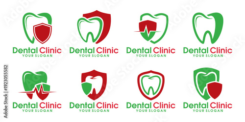 dental logo collection suitable for healthcare, dental clinics, and medical services.