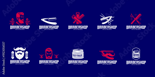 hair cutting logo design collection