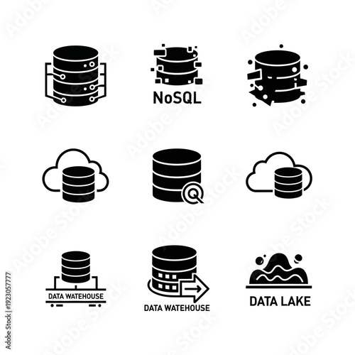 Database Icons Set.