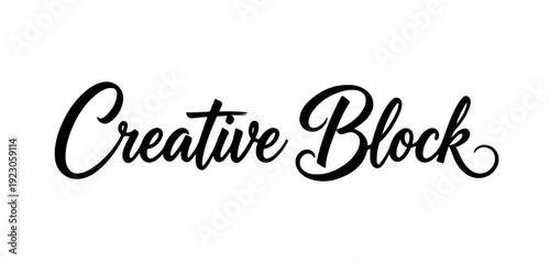 Creative Block black ink calligraphy hand lettering