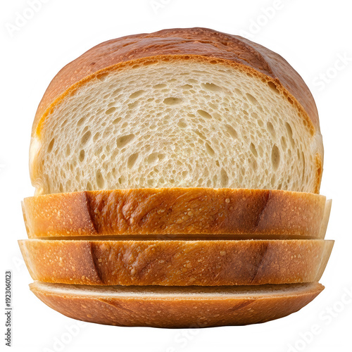Freshly baked loaf of bread isolated on transparent background