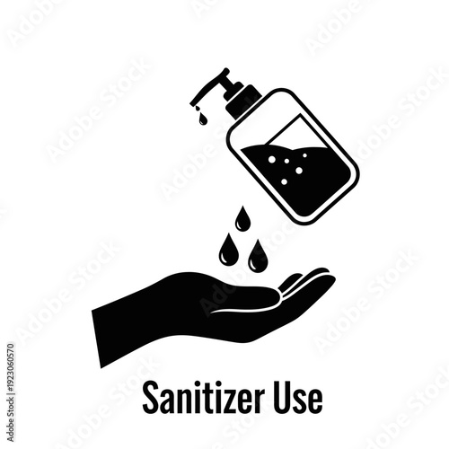 Hand Sanitizer Use Icon.