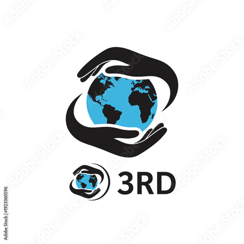 Hands holding the Earth symbolizing care and protection.