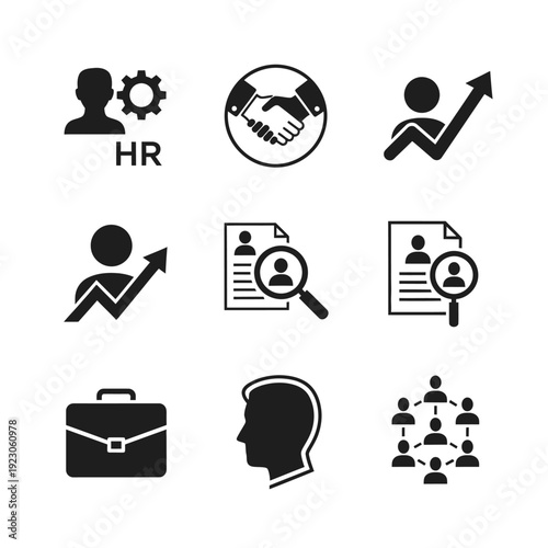 Human Resources Icons Set Business Concept.