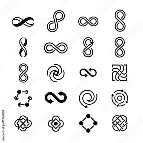 Infinity Symbol and Abstract Loop Icons.