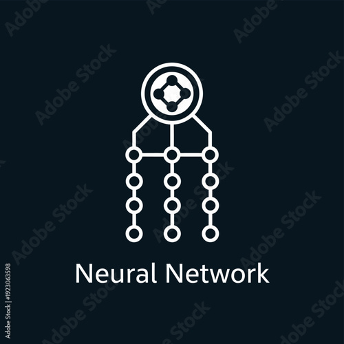 Neural Network Icon Representing Artificial Intelligence.