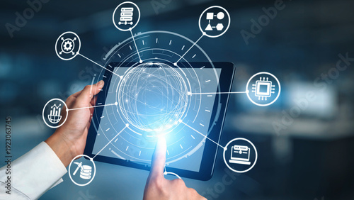 Fotografie Concept of big data processing and analysis using big data architecture enables insights, big data visualization, and big data integration