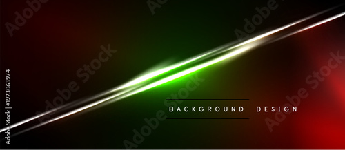 Abstract background features vibrant red, green gradients. Silver lines create dynamic diagonal division. Text reads background design.