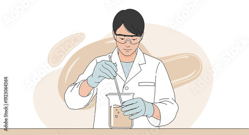 Scientist Mixing Substance in Beaker, Laboratory Research and Development