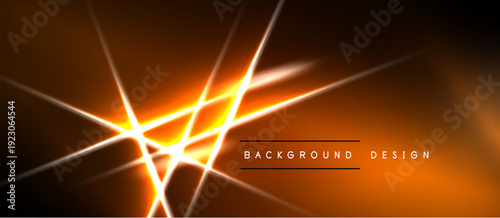 Dark background features bright orange lines, creating dynamic light effects. Modern design element for digital projects.