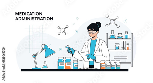 Scientist Preparing Medication Injection in Laboratory Research