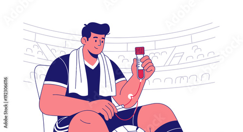 Athlete Blood Test Sample Collection for Sports Medicine and Health Check