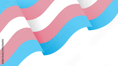 Transgender pride flag with blue and pink stripes, symbol of trans visibility and gender identity rights, waving on a transparent background
