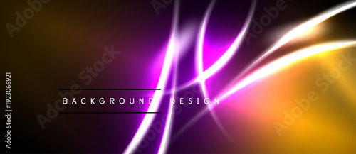 Abstract neon lines over dark background. Vibrant colors create dynamic visual effect. Modern design element for projects.