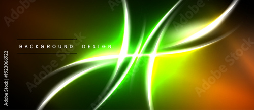 Abstract vibrant lines create dynamic glowing effect. Bright colors blend, forming modern background design. Smooth curves intersect.