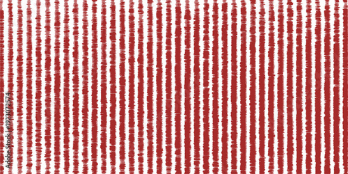 Seamless red and white striped fabric texture design with vintage lines on a cloth material surface for a textile pattern wallpaper backdrop