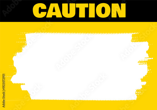 Caution sign with blank space for text warning of hazard or danger, safety alert warning