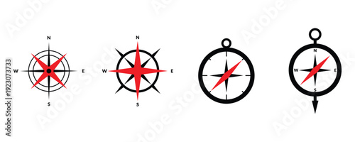 compass logo set. logo icon vector illustration