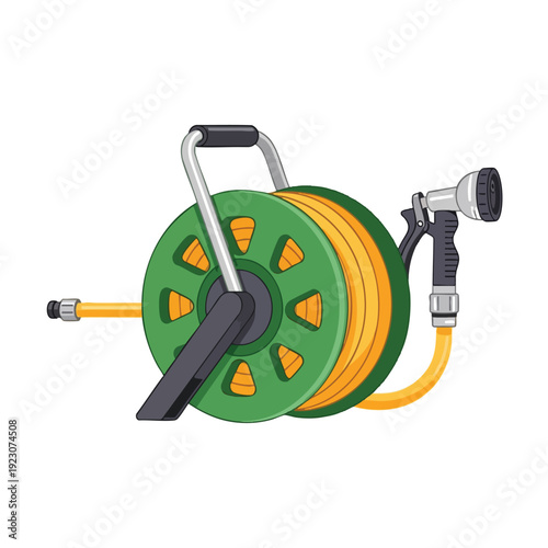 Adjustable Garden Hose Reel with Sprayer for Lawn and Garden Watering