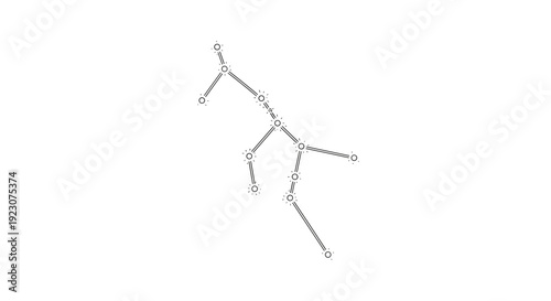 Molecular structure of an organic compound with bonded atoms