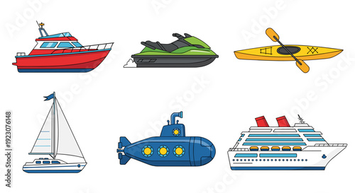 Collection of various boats and watercraft