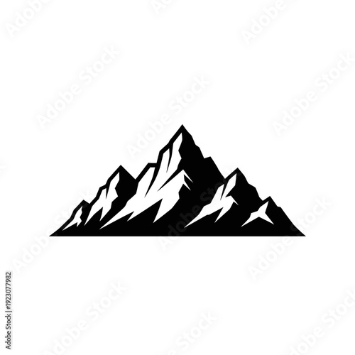 Black and white mountain range silhouette.