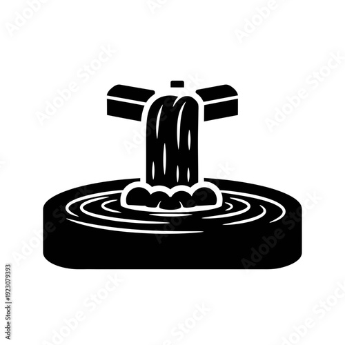 Fountain water feature icon.