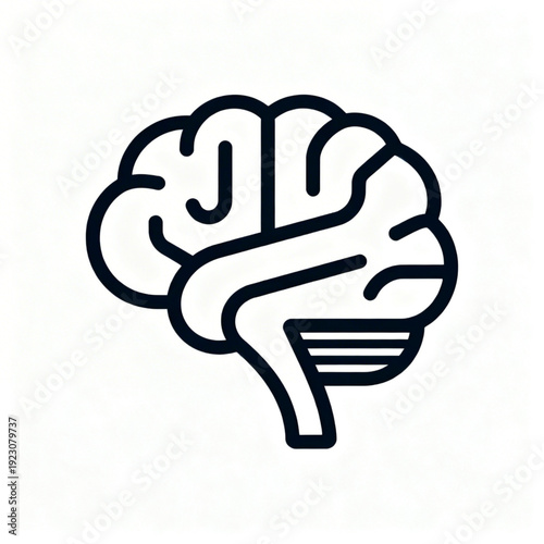 Modern brain icon for innovative thinking and creativity