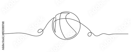 One line drawing of Basketball ball