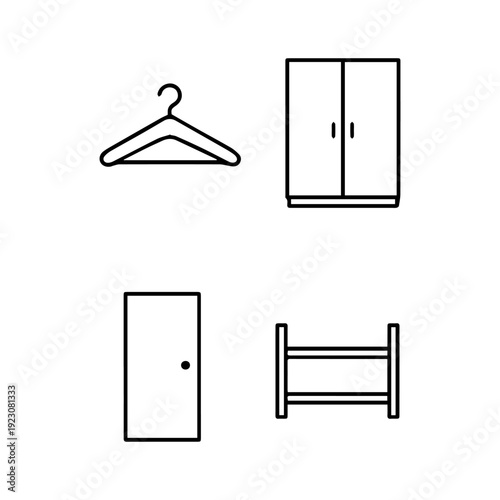 Wardrobe line icon set vector
Vector set of icons on a white background