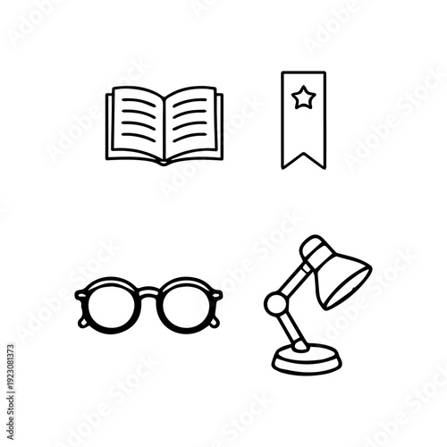 Reading line icon set vector
Vector set of icons on a white background